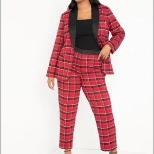 Eloquii Red Plaid Suit